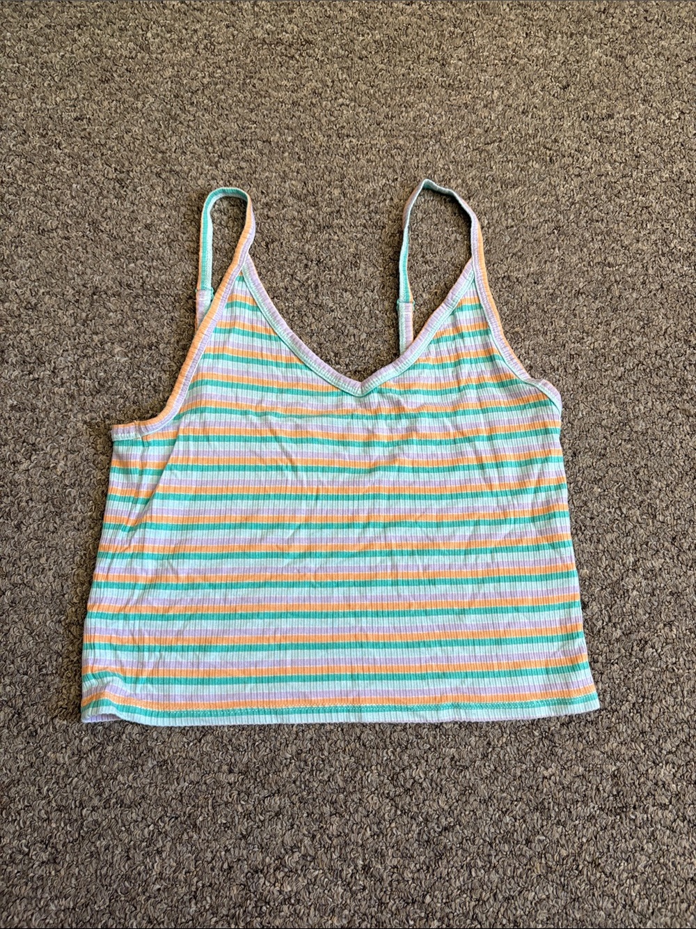 Striped Pastel V-Neck Cami Tank Top - Women
